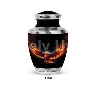 Urna conmemorativa de cremación de pájaro Fénix de aluminio grande de Venta caliente para cenizas humanas adultas con bolsa de terciopelo gratis - Product Image 5