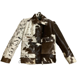 Top vente hommes élégant veste en cuir de vachette couleur différente vêtements de mode à manches longues vestes en cuir de vachette pour hommes - Product Image 1