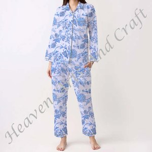 เซ็ตชุดนอนลำลองสไตล์พลัสไซส์ของผู้หญิง2025ลายดอก/ตัวอักษร/ลวดลาย/วันหยุด/ลายต้นมะพร้าวสำหรับฤดูใบไม้ผลิ/ฤดูร้อน - Product Image 5