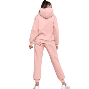 Ensemble de survêtements en coton deux pièces pour femmes, tenue décontractée, vente en gros de pulls surdimensionnés en molleton personnalisé - Product Image 6