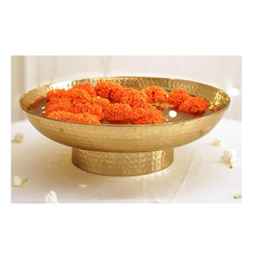 Wholesale <strong>Suppliers</strong> of Attractive Silver Aluminum Metal Herd <strong>Bowls</strong> Customized Disposable Design with Gold Leaf Spoon Cheap Price - Product Image 4