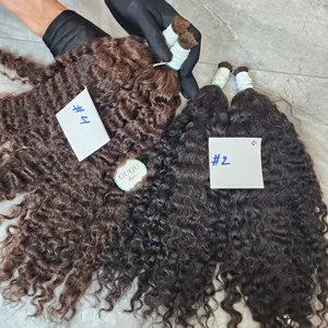 Extensiones de cabello humano vietnamita crudo 100%, cabello virgen rizado birmano, color Natural, Color marrón Chocolate a granel para mujeres - Product Image 1