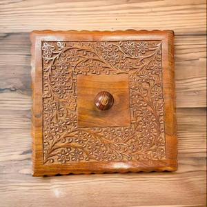 Boîte à épices en bois polie de qualité supérieure Organisateur à bas prix Utilisation quotidienne de la cuisine domestique traditionnelle indienne Passe au lave-vaisselle Masala Dabba - Product Image 1