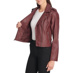Chaqueta de piel de oveja auténtica para mujer al por mayor abrigo de piel de primavera a la moda de estilo recortado para mujer - Product Image 3