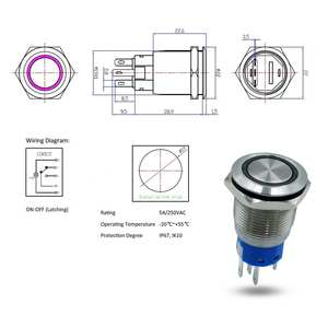 Interrupteur à bouton-poussoir anti-vandalisme en acier inoxydable - Product Image 5