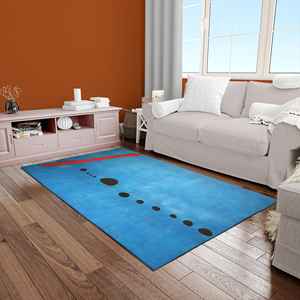 Alfombra Azul Abstracta, Tapete Moderno Minimalista, Alfombra Impresa, Alfombra Suave No Tejida - Product Image 3