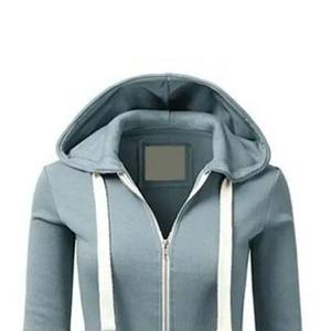 Sweat à capuche de haute qualité pour femme, broderie imprimée, fermeture éclair, matière polaire, hiver, couleur personnalisée, cordon de serrage - Product Image 3