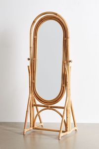 กระจกตั้งพื้นหวายสานด้วยมือ พร้อมตกแต่งสไตล์โบโฮธรรมชาติ - Product Image 3