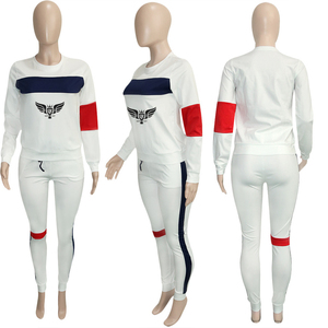 Conjunto de 2 piezas con logotipo personalizado para mujer, ropa de mujer, trajes para correr de otoño e invierno, Jersey, sudadera, pantalones de chándal, chándal para correr - Product Image 4