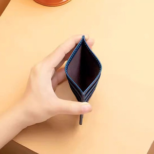 Customizable Slim Woven Leather ID <b>Card</b> <b>Holder</b> Minimalist Business <b>Wallet</b> Easy Front Access for Cash <b>Card</b> - Product Image 5