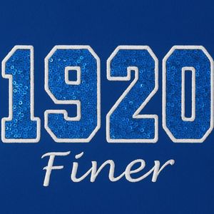 Zeta Phi Beta 1920 T-Shirt con maniche di paillettes blu con ricamo bianco per festa di laurea di HBCU di confraternita greca - Product Image 6