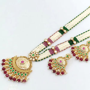 INDIAN TRADITIONAL and FASHIONABLE COPPER <b>JEWELLERY</b> BRIDAL WEDDING <b>JEWELLERY</b> <b>SET</b> for WOMEN EARRINGS and NECKLACE <b>SET</b> - Product Image 1