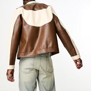 New Arrival Men's Luxury Leather Bomber Jacket Stand Custom Embroidery Windproof Breathable Winter Daily Wear Custom Colors - Product Image 6