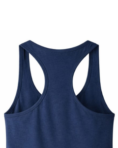 Débardeur dos nageur bleu marine personnalisé pour femme, sans manches, col rond, extensible et doux, idéal pour l'entraînement, le fitness, la gym et l'été - Product Image 4