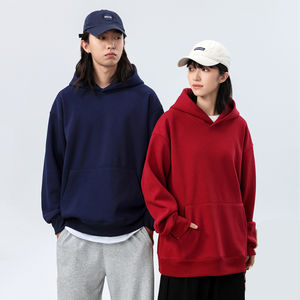 เสื้อสเวตเตอร์แบบสวมหัวมีฮู้ดสำหรับผู้ชายเสื้อสเวตเตอร์ฤดูหนาวแบบลำลองมีกระเป๋าด้านหน้าพิมพ์ลายย้อมสีเรียบ - Product Image 1