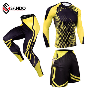 ชุดเสื้อกางเกงและกางเกงรัดรูปแขนยาวสำหรับผู้ชายชุดผ้าโพลีเอสเตอร์แบบเรียบพิมพ์ซับลิเมชันงานตามสั่ง - Product Image 6