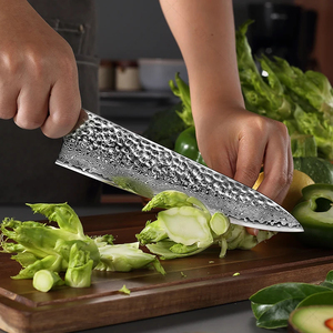 Couteau de chef de 8 pouces JDH, couteau de cuisine en acier damasquiné à 67 couches avec manche en bois de rose - Product Image 3