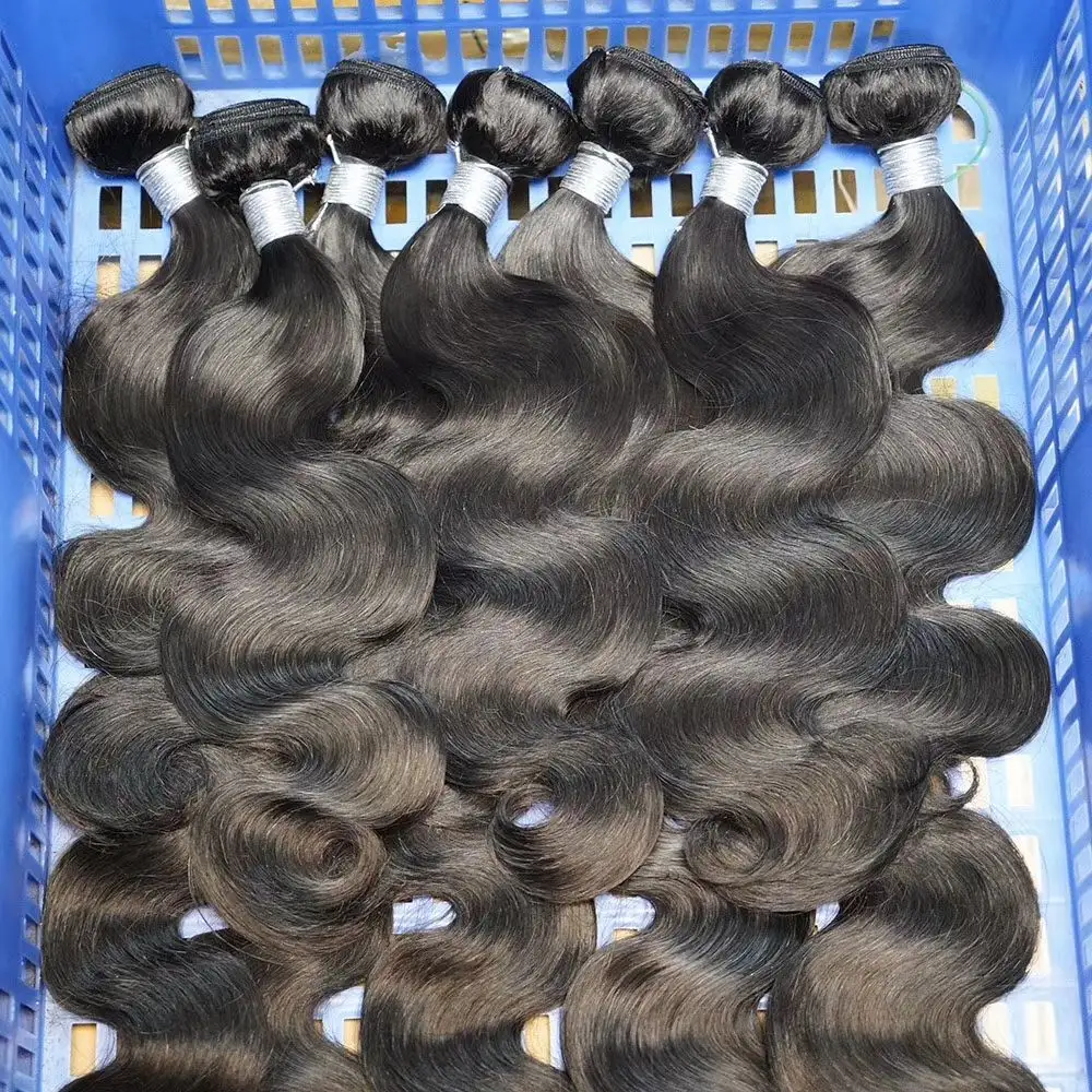 Amostra grátis 10A cabelo cru vietnamita de 40 polegadas, pacote de cabelo humano peruano, cabelo humano desenhado duplo