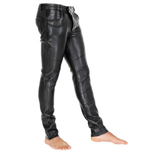 2024 haute qualité hommes doux en cuir véritable taille haute imperméable écologique pantalon vente chaude OEM Service disponible personnalisé - Product Image 4