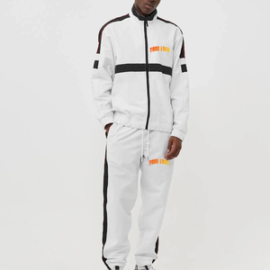 Ensemble de survêtement décontracté pour homme, personnalisé, respirant, imprimé, à capuche, en polyester et coton, avec veste zippée et pantalon, vente en gros - Product Image 2