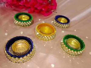 เชิงเทียนตกแต่งอินเดีย, ที่วางใบชา, ขวดเทียน, ของตกแต่งงานแต่งงานแบบดั้งเดิม, โคมไฟ, ของตกแต่งเทศกาลดิวาลี - Product Image 2