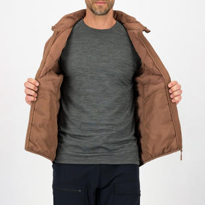 เสื้อแจ็คเก็ตพัฟเฟอร์แบบมีฮู้ดสำหรับผู้ชาย กันน้ำ ใส่ได้สองด้าน พิมพ์โลโก้ได้ตามสั่ง ขายส่ง เสื้อโค้ทหนาสำหรับฤดูหนาว ดีไซน์ลาย 3 มิติ ผ้าแคนวาส - Product Image 5