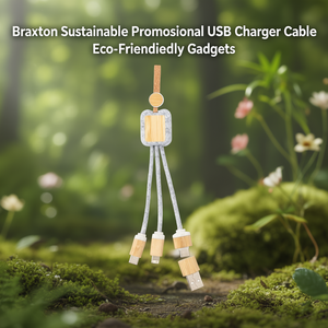 Câble de chargeur USB promotionnel durable Braxton, gadgets écologiques - Product Image 3