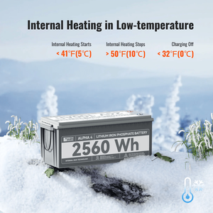 Rich Solar <b>24V</b> 100Ah LiFePO4 <b>Lithium</b> Iron Phosphate <b>Battery</b> w/ Internal Heating and Bluetooth Function | ALPHA 4 | ALPHA 4 LITE - Product Image 4