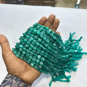 Perles de verre ovales bleues naturelles Monalisa Type de pierre précieuse - Product Image 3