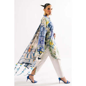 Ensemble de costume 3 pièces pour femmes en mousseline imprimée 100% coton respirant avec dupatta CL-62144 - Product Image 5