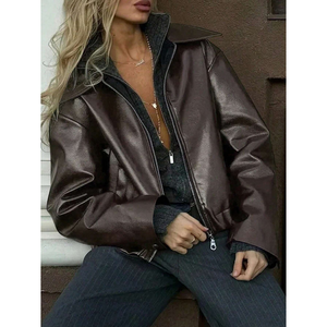 Chaqueta de cuero genuino de fieltro Lupin para mujer cortavientos chaqueta de motociclista de cuero para mujer chaqueta de moda - Product Image 6