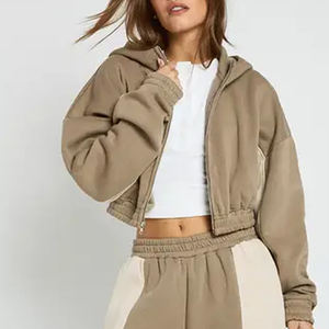 Ensemble de survêtement deux pièces color block pour femme, décontracté et respirant, 2026, avec taille élastique et cordons de serrage pour un ajustement confortable - Product Image 2