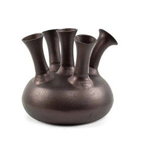 Jarrón de cuerno de aluminio negro mate para mesa, decoración de bodas y fiestas, jarrón de decoración de flores para centro de mesa - Product Image 4