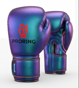 PRORING - Conjunto de Equipo de Protección de Boxeo de Cuero Premium, Zapatos de Boxeo de Malla y Guantes de Sparring Iridiscentes - Product Image 1