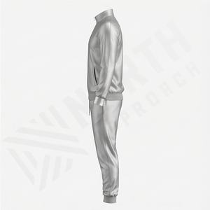 Ensemble survêtement deux pièces pour homme avec sweat à capuche et pantalon de jogging en molleton à ourlet brut, personnalisable avec impression en relief, pour le sport - Product Image 3