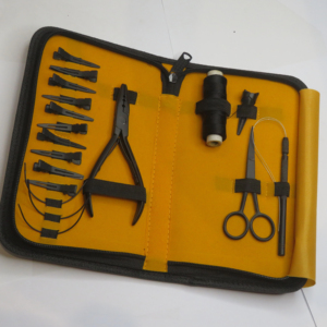 Professional Stainless Steel Hair Extension Tools <b>Kit</b> Micro <b>Bead</b> Crimping Plier Hair Cutting Scissors Curved Needles Pulling - Product Image 1