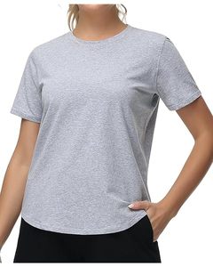 เสื้อยืดคอกลมสำหรับผู้หญิงดีไซน์เรียบๆแขนสั้นใส่สบายทรงพอดีตัวสำหรับฤดูร้อน - Product Image 6