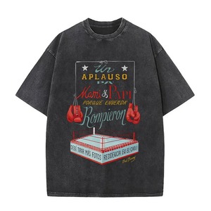 T-shirt Oem personnalisé lavé à l'acide 100% coton déchiré trou déchiré col rond couture design Baggy Streetwear t-shirt pour hommes - Product Image 6