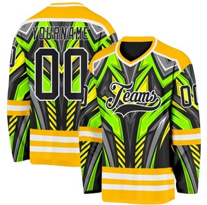 Jersey de Hockey sobre Hielo Personalizado con Transferencia de Calor, Transpirable, 100% Poliéster, Cuello en V, Peso de Tela 220g, Nombre del Equipo Personalizable - Product Image 1