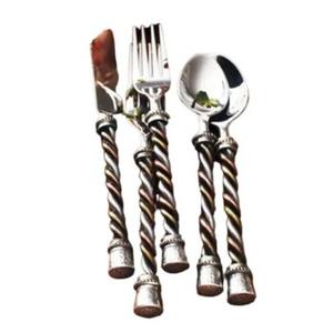 Ensemble de couverts en acier inoxydable de style vintage de luxe de qualité royale parfait pour les hôtels de mariages et les repas de tous les jours faits à la main - Product Image 1