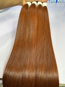 Azura <b>Hair</b> Vietnamese Remy Virgin Human <b>Hair</b> <b>Extensions</b> Super Double Drawn Ends Bulk Attachment <b>Auburn</b> Color 100gr/pack Factory - Product Image 4