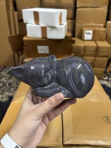 New Design American Style Sitting <b>Cat</b> <b>Urn</b> in Aluminum Durable & Customizable for Pet <b>Cat</b> Ashes Cremation - Product Image 3