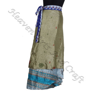 Designer Ethnic Double Layer Reversible Sarong Sari Magic Magic <b>Wrap</b> <b>Skirts</b> Wholesale From Manufacturer Cover up Wear Vintage - Product Image 5