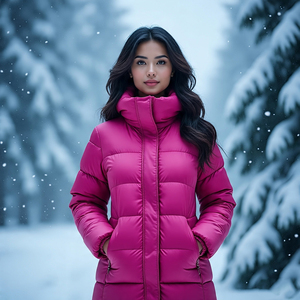 Chaqueta acolchada con capucha y cremallera recortada para mujer, Abrigo acolchado de manga larga cálido de invierno para mujer, chaqueta de burbujas informal para mujer - Product Image 2