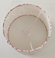 Elegante Pantalla de Lámpara de Algodón Plegada Hecha a Mano, Estilo Industrial Moderno, Ecológica, Ligera, con Estampado Floral Vintage, Rojo Intenso