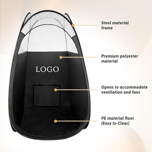 Tente de bronzage par pulvérisation pop-up pour les professionnels, grande tente de bronzage portable noire, cabine de bronzage par pulvérisation pour la maison et <span class=keywords><strong>le</strong></span> salon avec <span class=keywords><strong>sac</strong></span> de transport - Product Image 2