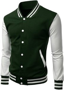2024 personnalisé haute qualité laine Polyester Bomber veste col montant saison d'hiver Letterman université mince élégant haute rue - Product Image 3