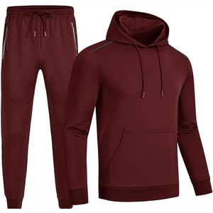 Conjunto Deportivo de 2 Piezas con Capucha para Hombre, Estampado y Liso, Transpirable, de Spandex/Algodón, Informal - Product Image 1