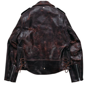 Chaqueta de Motociclista de Invierno Estilo CHiPs Personalizada para Hombre, Cuero de Caballo Curtido Vegetal de Grano Completo, Ecológica - Product Image 3