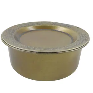 Посуда Металлический горшок с крышкой латунный антикварный горшок золотого цвета для кухни и стола ручной работы